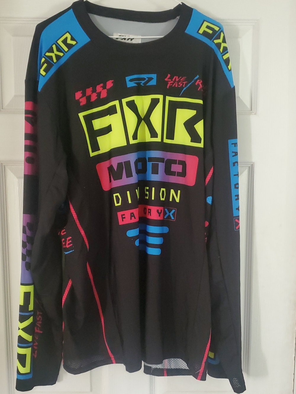 FXR Men's Black Neon Graphic Moto Shirt